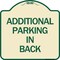 Signmission Additional Parking in Back Heavy-Gauge Aluminum Architectural Sign, 18" x 18", TG-1818-24351 A-DES-TG-1818-24351 - alternate 1